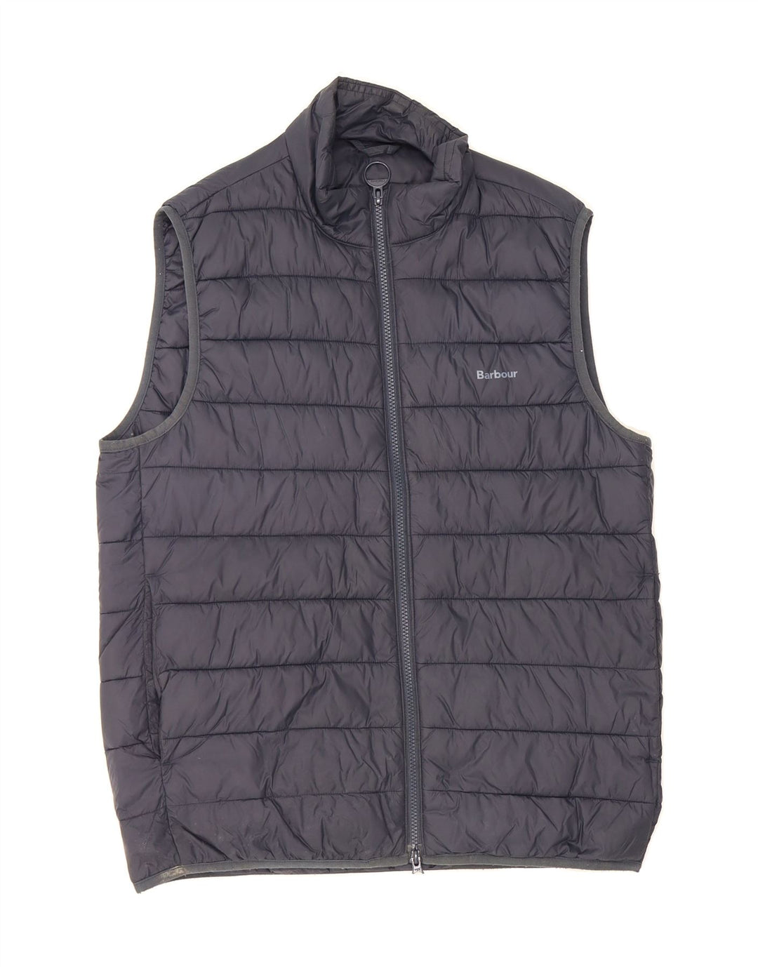 BARBOUR Mens Padded Gilet UK 38 Medium Navy Blue Polyamide Vintage Barbour and Second-Hand Barbour from Messina Hembry 