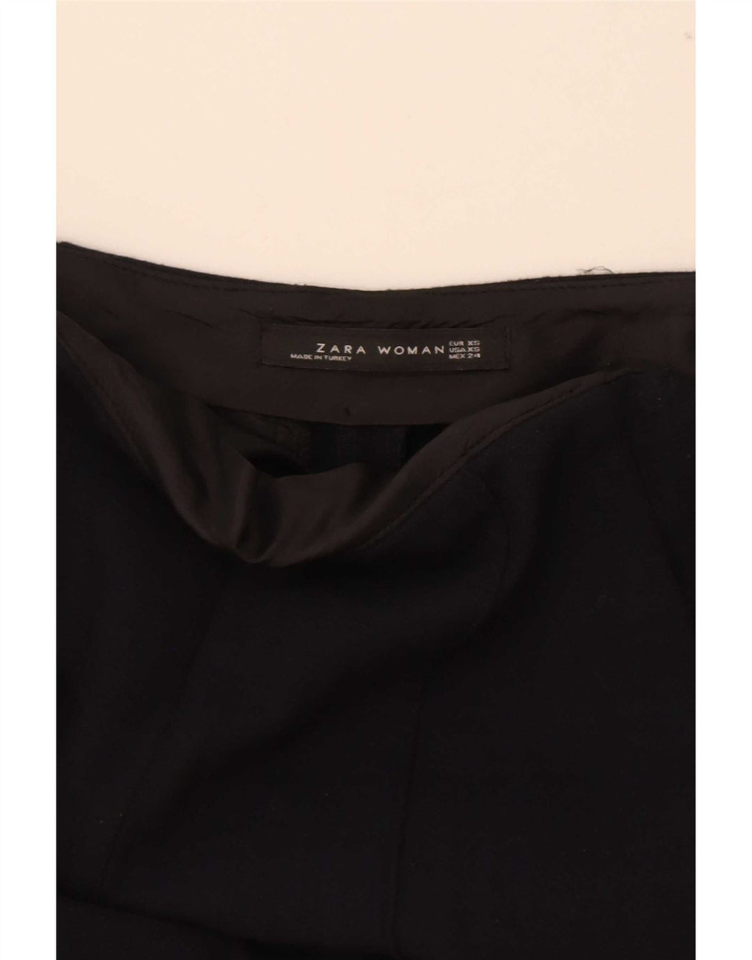 Zara Damen Slim Anzughose XS W25 L27 Schwarz Polyester