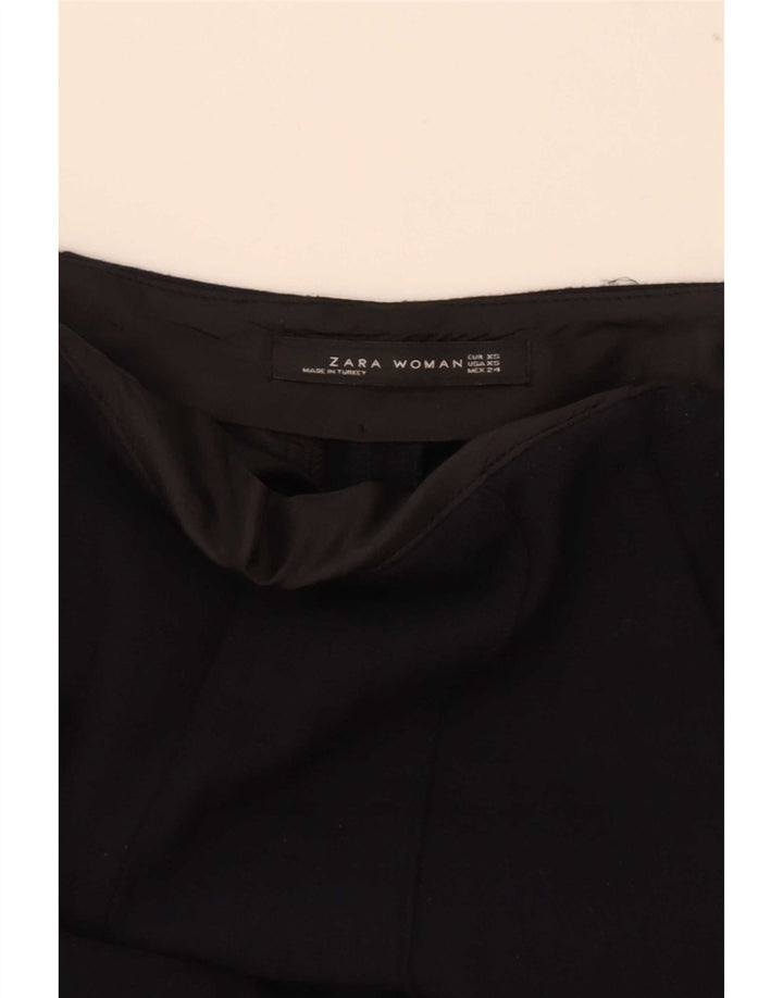 Zara Damen Slim Anzughose XS W25 L27 Schwarz Polyester