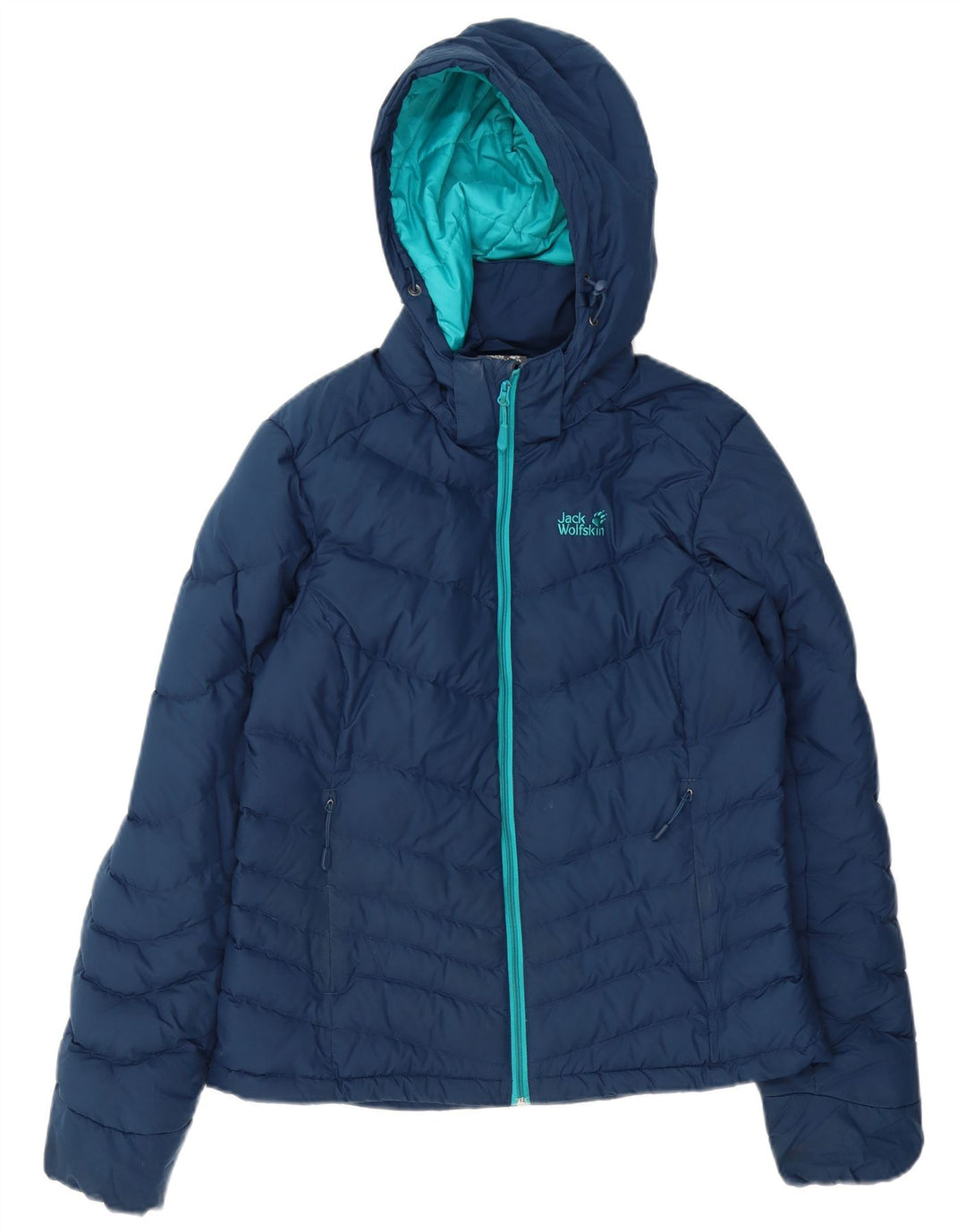 Jack Wolfskin Damen Wattierte Jacke mit Kapuze UK 8/10 Small Marineblau Polyester