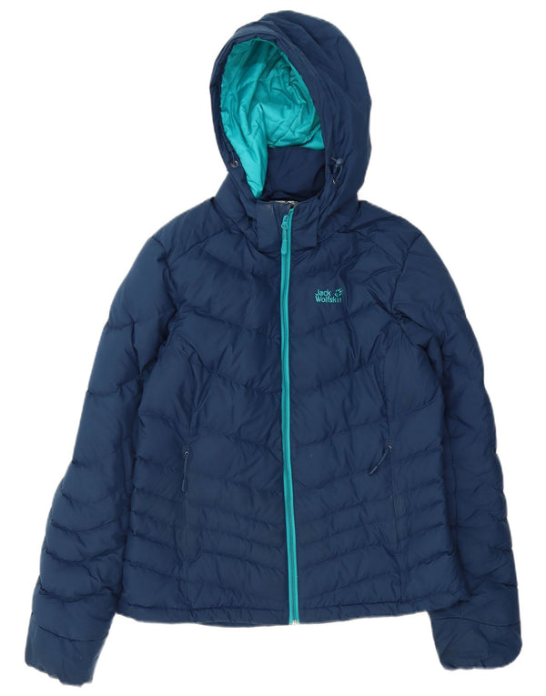 Jack Wolfskin Damen Wattierte Jacke mit Kapuze UK 8/10 Small Marineblau Polyester