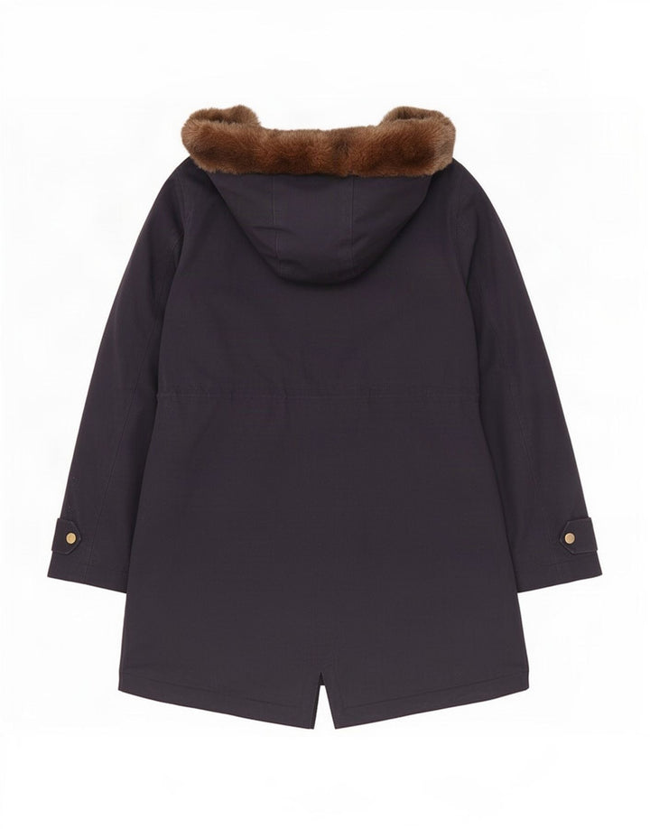 Jules Damen-Parkajacke mit Kapuze, UK 10, Größe S, marineblau, Baumwolle