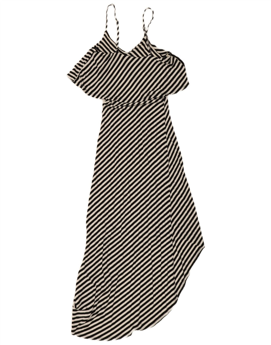 Mossimo Ärmelloses, asymmetrisches Maxikleid für Damen, Gr. 8, klein, schwarz gestreift