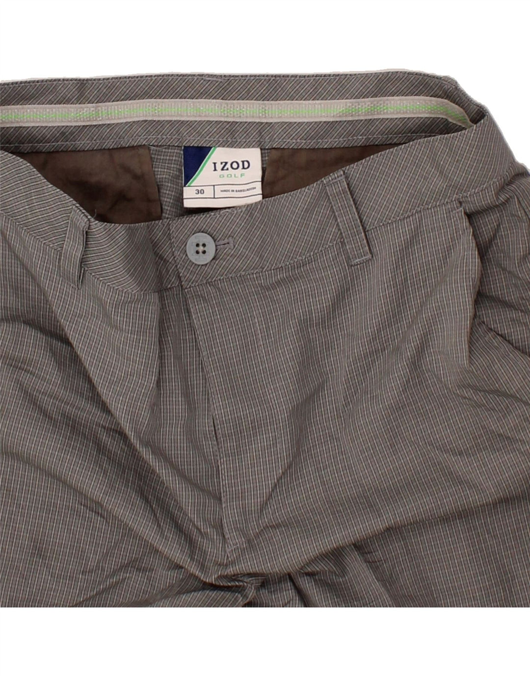 IZOD Mens Chino Shorts W30 Medium Grey Check Polyester Vintage Izod and Second-Hand Izod from Messina Hembry 