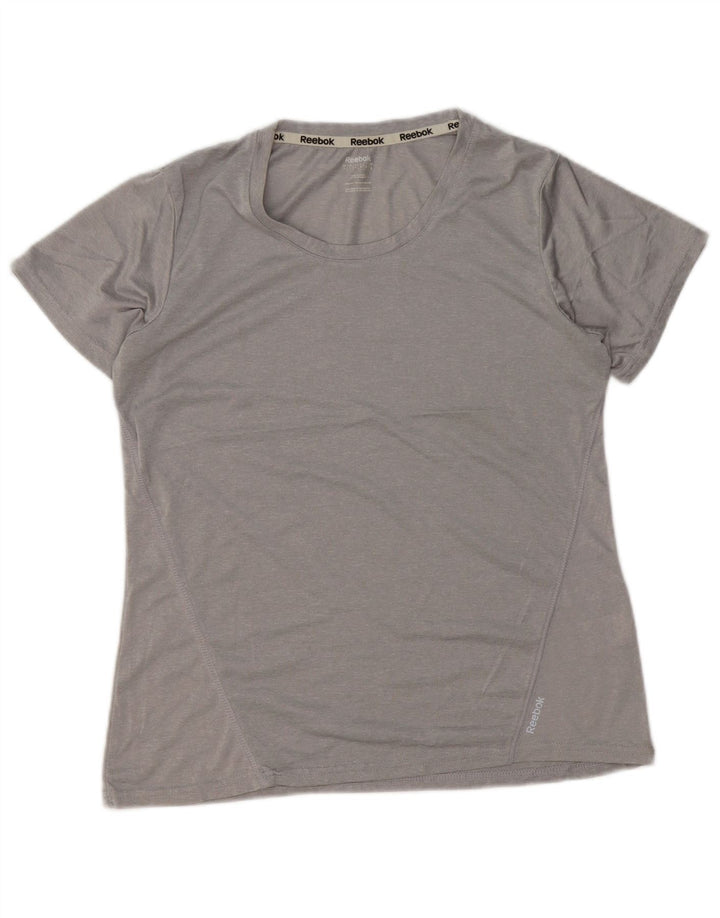 REEBOK Damen T-Shirt Top UK 16 Large Grau Polyester