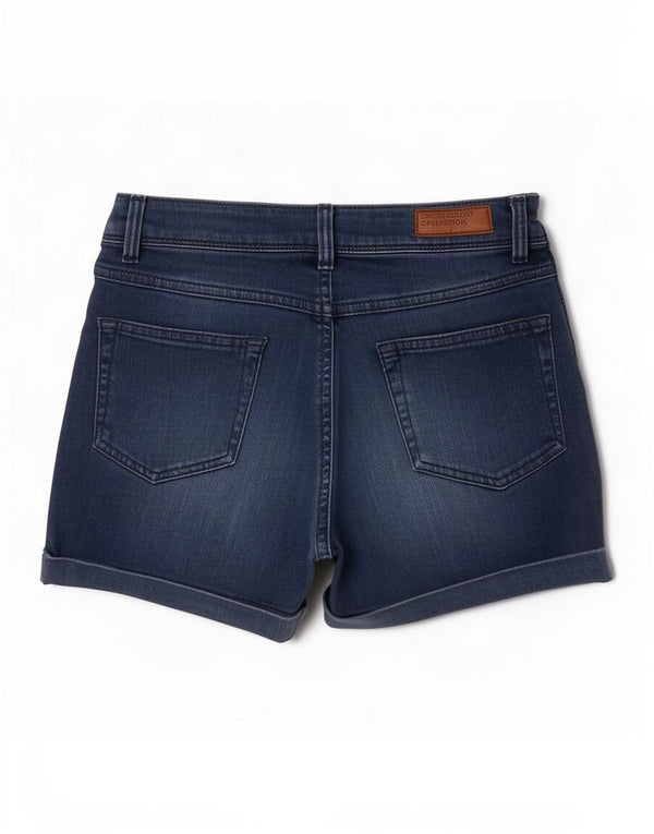 Benetton Damen-Jeansshorts, Größe S, Größe W26, Marineblau, Baumwolle