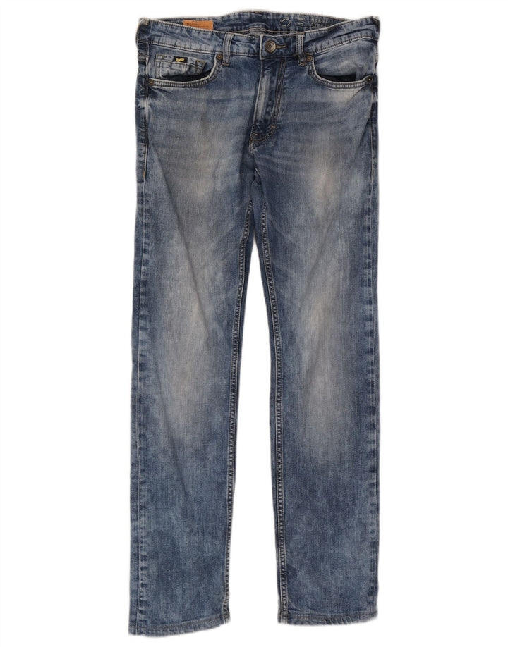 Gas Damen Straight Jeans W32 L30 Blaue Baumwolle
