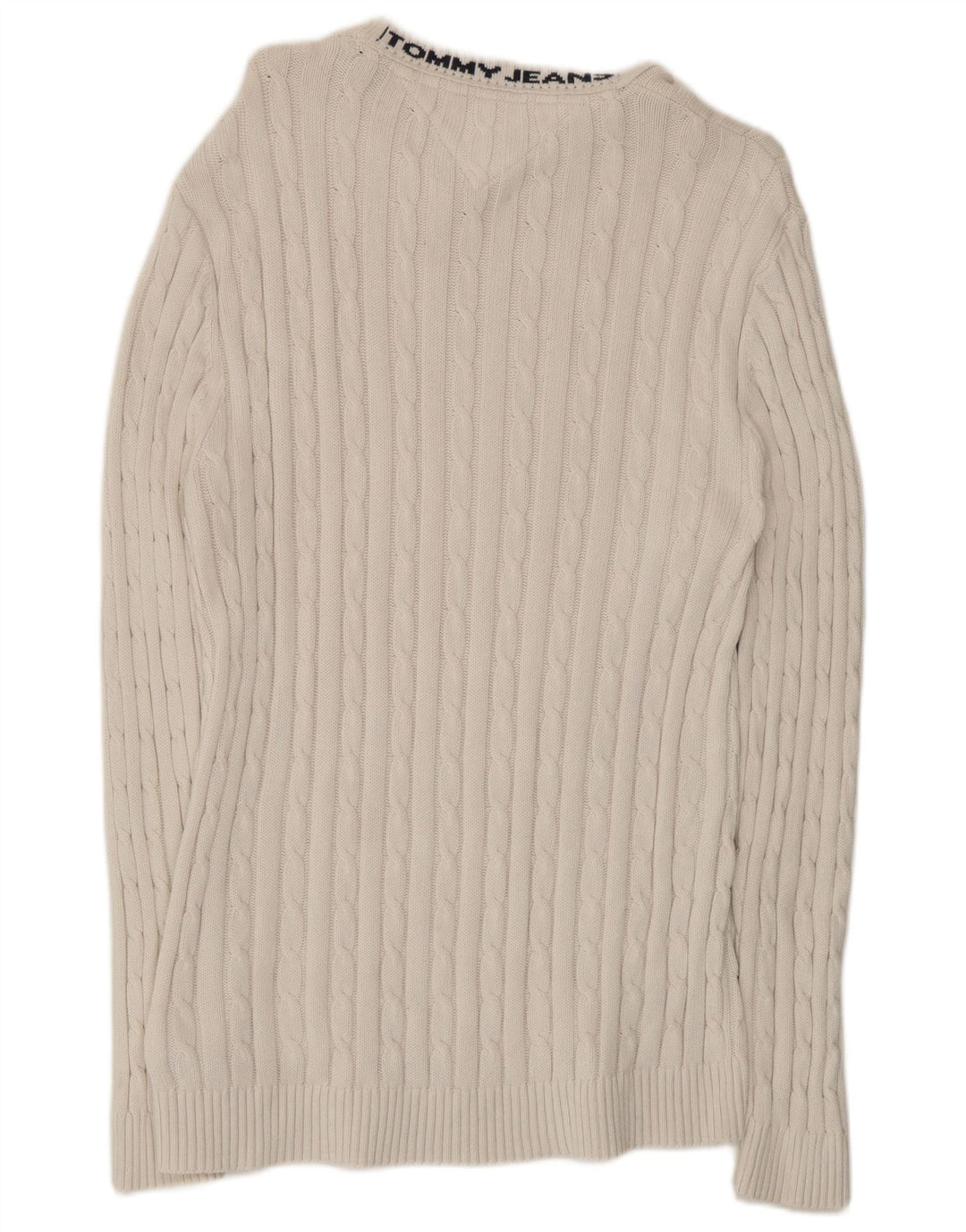 Tommy Hilfiger Herren-Pullover mit Rundhalsausschnitt, mittelweiße Baumwolle