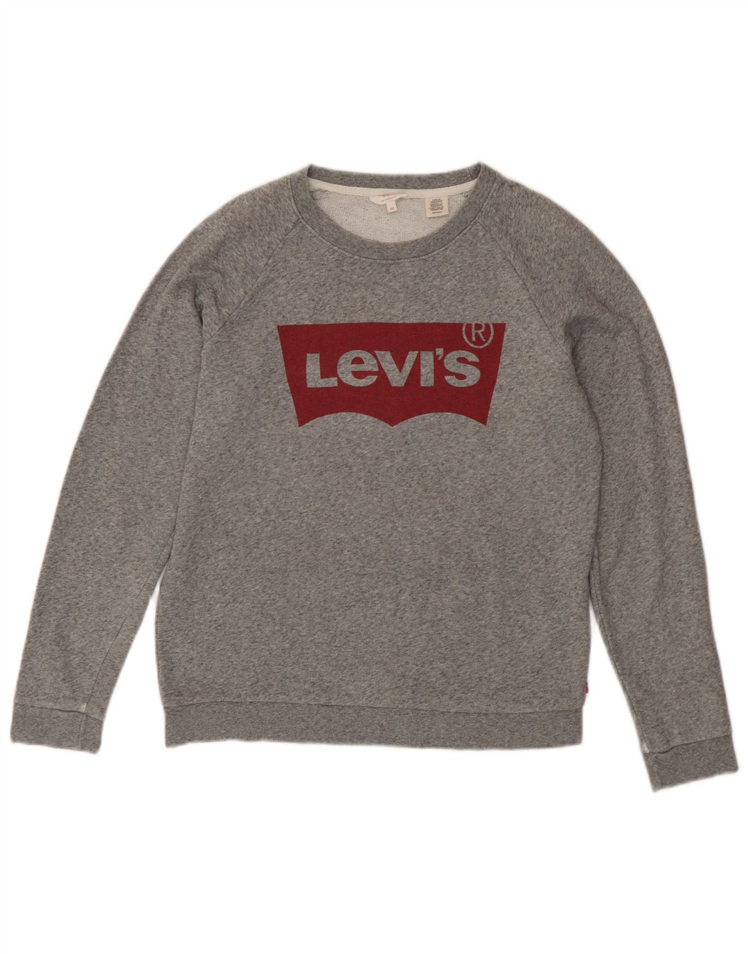 Levi's Womens Graphic Oversized Sweatshirt Pullover UK 6 XS Grau meliert