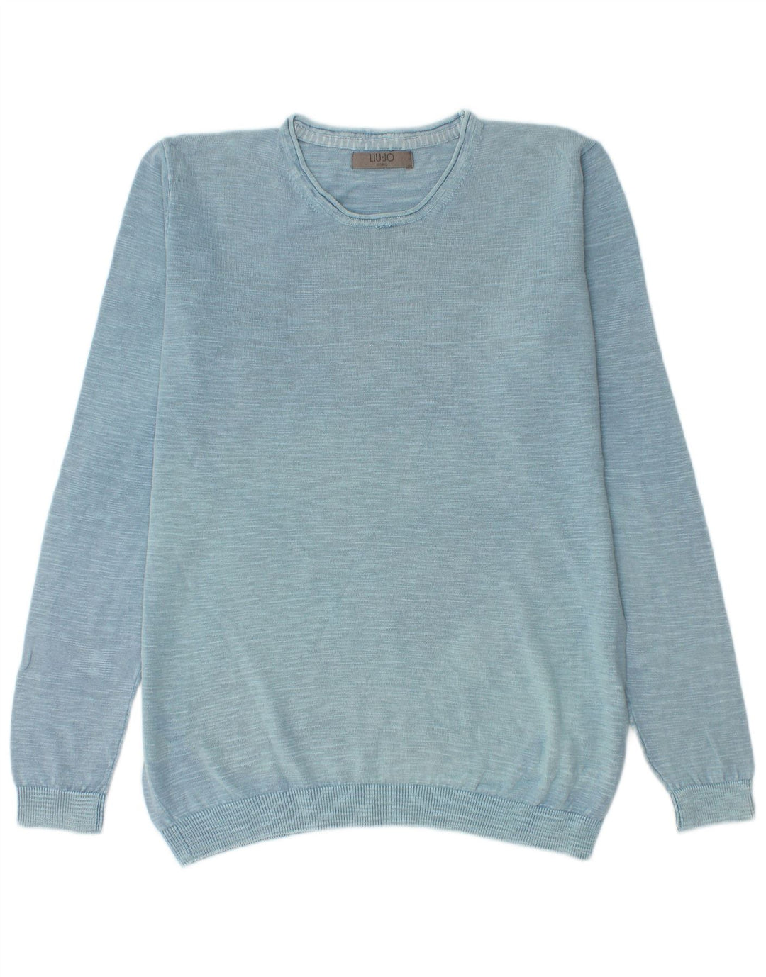 Liu Jo Herren-Pullover mit Rundhalsausschnitt, groß, blau gefleckte Baumwolle