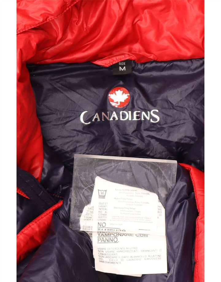 CANADIENS Wattierte Damenjacke mit Kapuze, UK 14, Mittelrot, Farbblock