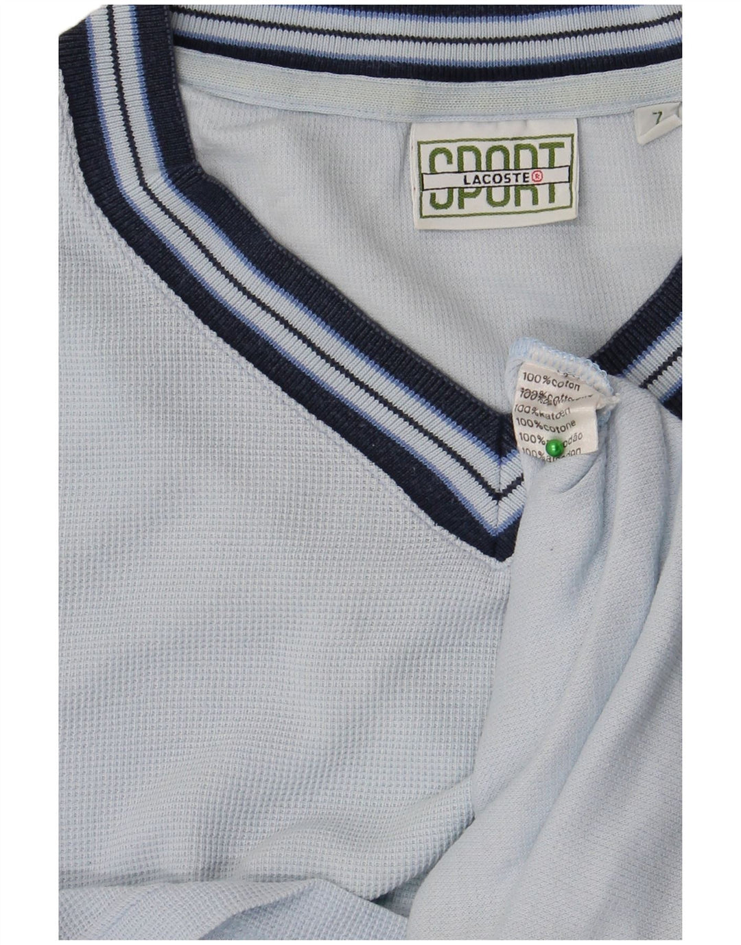 LACOSTE Herren T-Shirt Top Größe 7 2XL Blaue Baumwolle