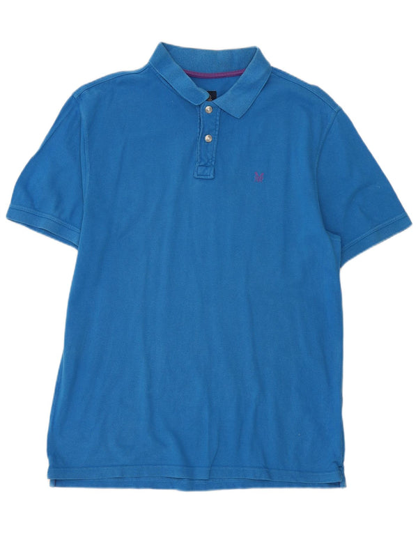 Crew Clothing Herren-Poloshirt, groß, blaue Baumwolle