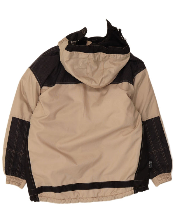 Astrolabio Herren-Windjacke mit Kapuze, UK 46 3XL, Beige, Farbblock