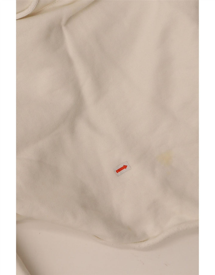 CHAMPION Damen Crop Hoodie Pullover UK 10 Small Off White Baumwolle