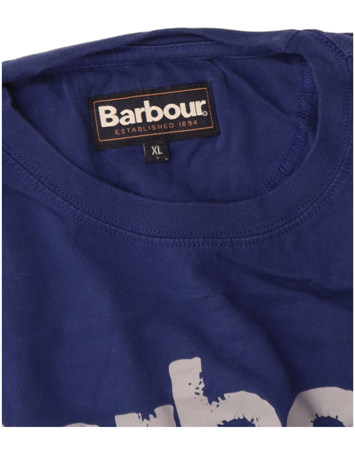 Barbour Herren Grafik T-Shirt Top XL Marineblau Baumwolle