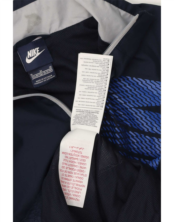 Nike Jungen-Trainingsanzug-Top-Jacke, 10–11 Jahre, mittleres Marineblau, Farbblock