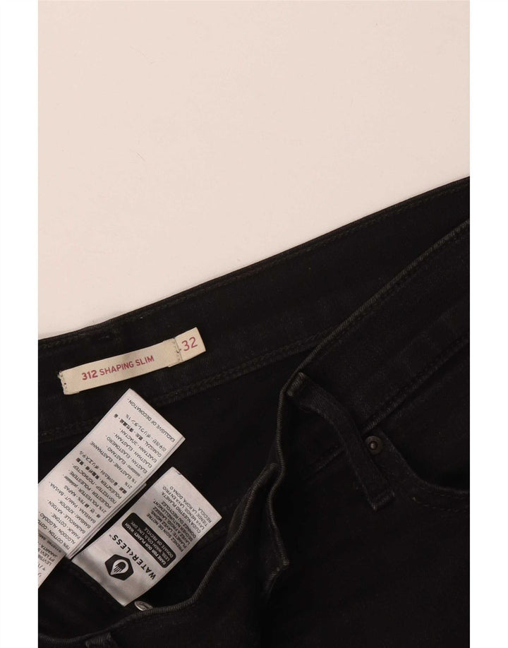 Levi's Damen 312 Shaping Slim Jeans W32 L30 Schwarze Baumwolle
