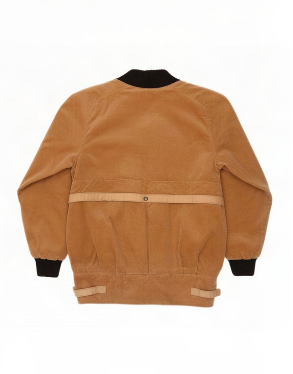 Vintage Damen Cordjacke UK 14 Large Beige Colourblock