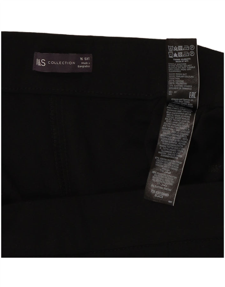 MARKS & SPENCER Gerade geschnittene Damenhose UK 16 Large W34 L24 Schwarz