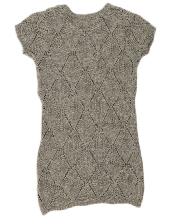 Marks & Spencer Damen Pulloverkleid UK 12 Mittelgrau Argyle/Diamant