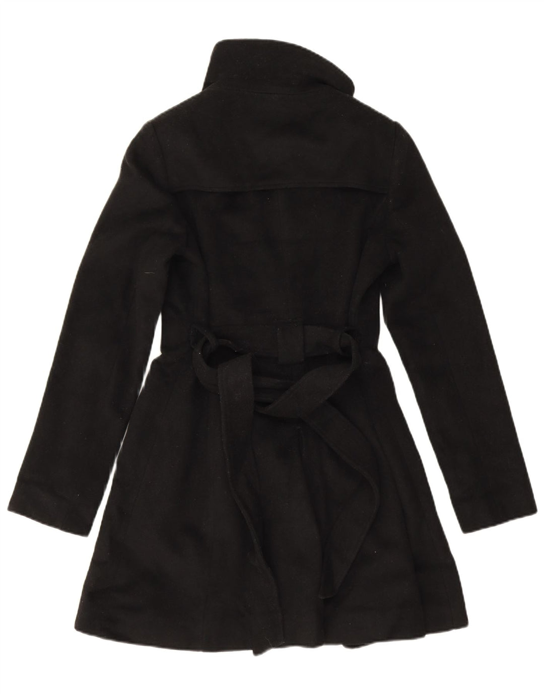 Dkny Damen Übergroßer Mantel US 2 XS Schwarze Wolle