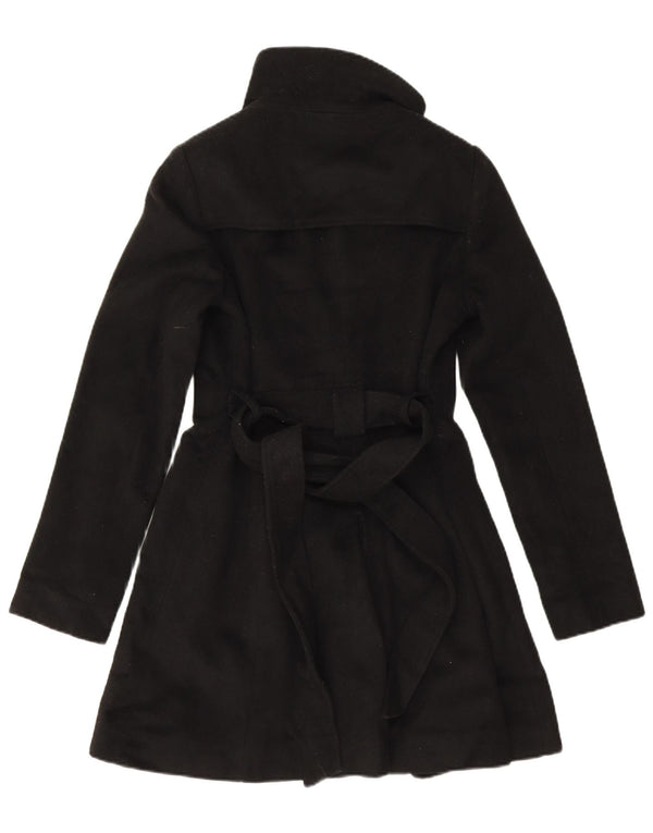 Dkny Damen Übergroßer Mantel US 2 XS Schwarze Wolle