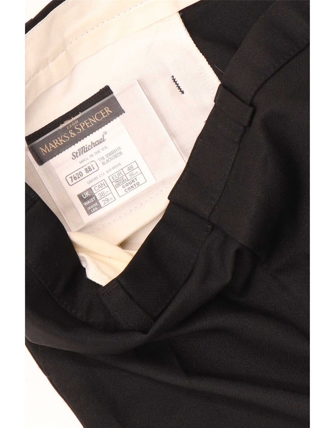Gerade Herren-Chinohose von Marks & Spencer, W38, L29, Schwarz, Polyester