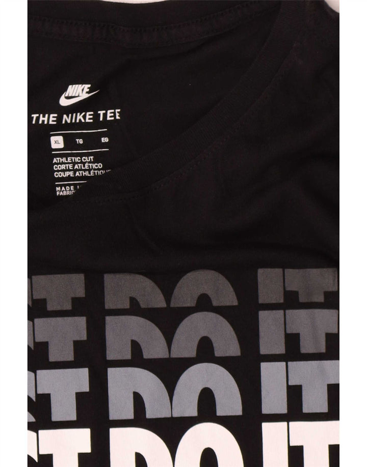 Nike Herren-T-Shirt mit Grafik, XL, schwarze Baumwolle