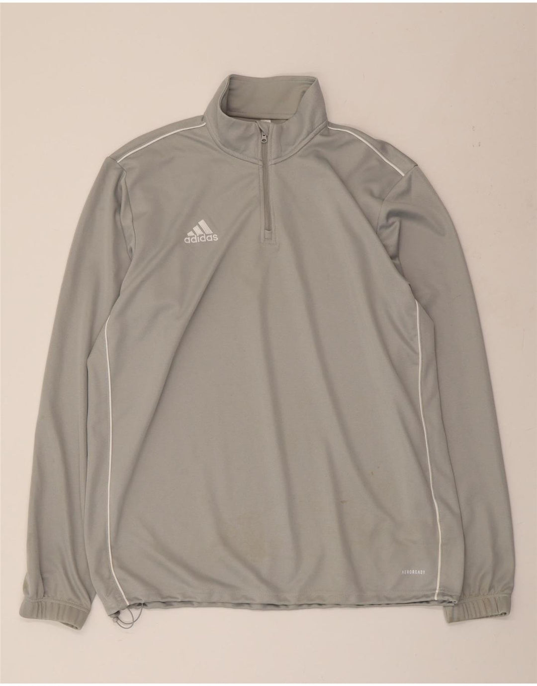 ADIDAS Herren Aeroready Zip Neck Pullover Trainingsanzug Top XL Grau Polyester