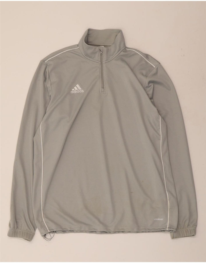 ADIDAS Herren Aeroready Zip Neck Pullover Trainingsanzug Top XL Grau Polyester