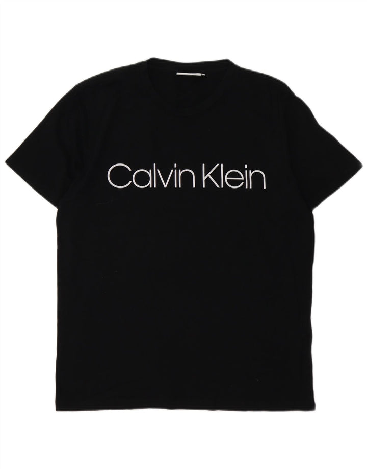 CALVIN KLEIN Herren Grafik T-Shirt Top Mittelschwarz Baumwolle