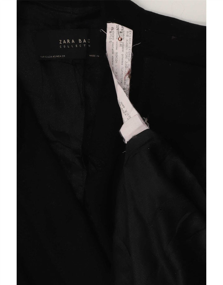 Zara Damen Mantel UK 6 XS Schwarz Polyester