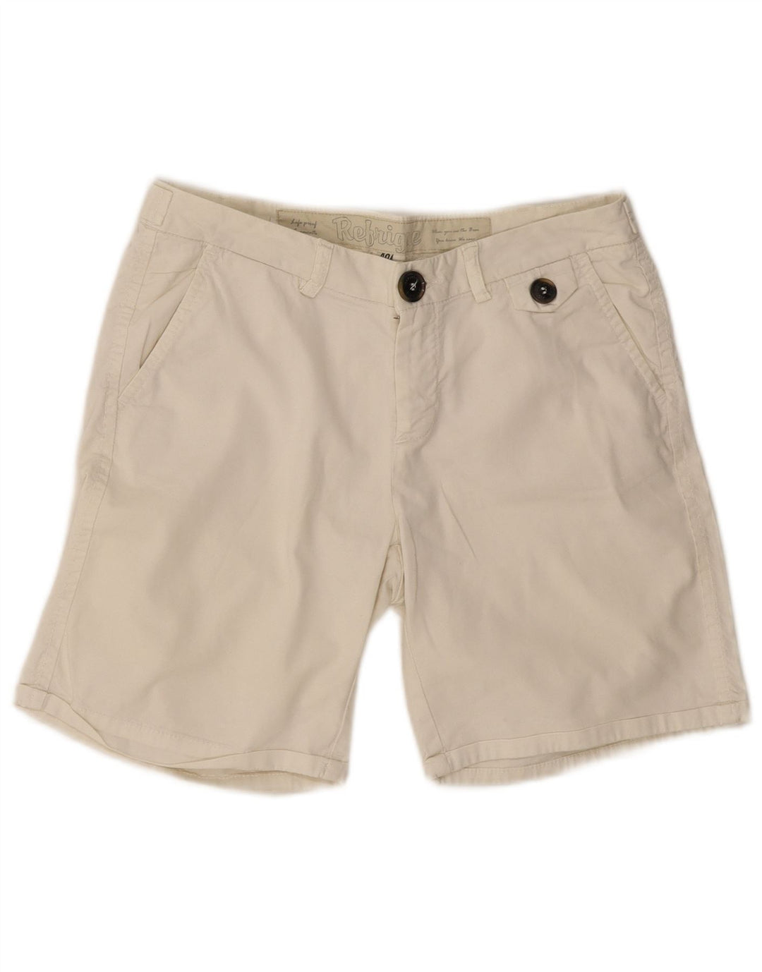 Refrigue Damen Chinoshorts EU 40 Medium W30 Beige Baumwolle