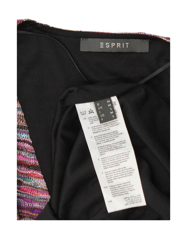 Esprit Damen ärmelloses Etuikleid UK 12 Medium Mehrfarbig gestreift
