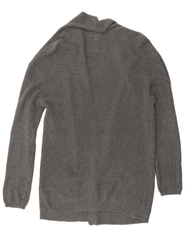 Zara Mädchen-Pullover, lockere Passform, offener Cardigan, 9–10 Jahre, graue Baumwolle
