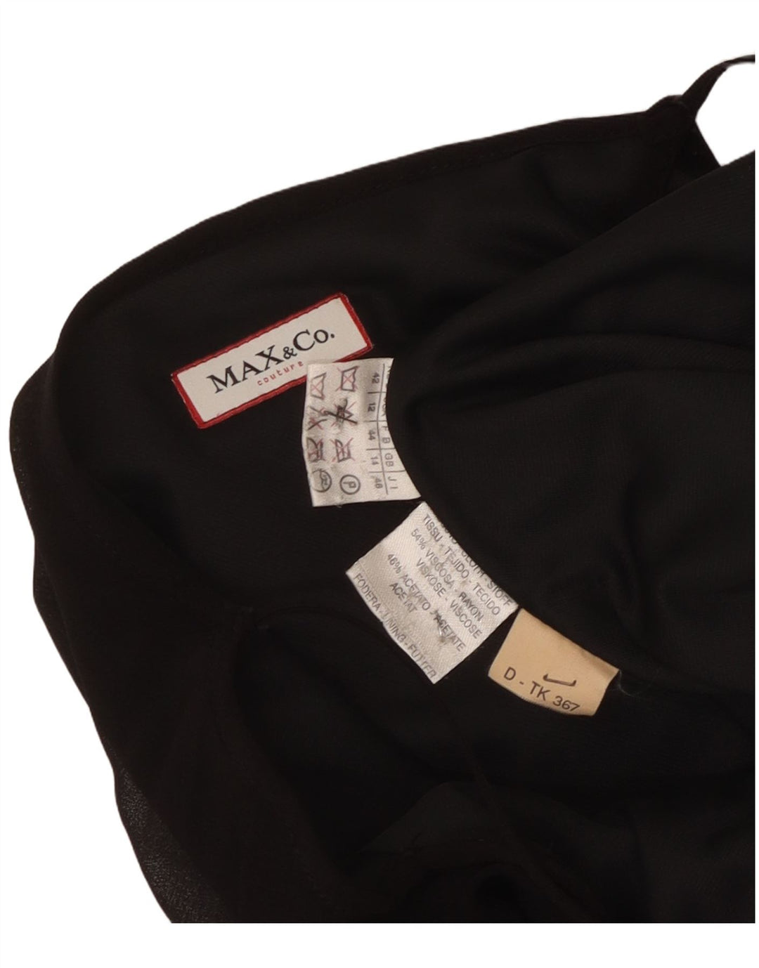 Max & Co. Damen Maxi-Slip-Kleid UK 14 Mittelschwarze Viskose