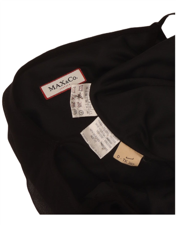 Max & Co. Damen Maxi-Slip-Kleid UK 14 Mittelschwarze Viskose