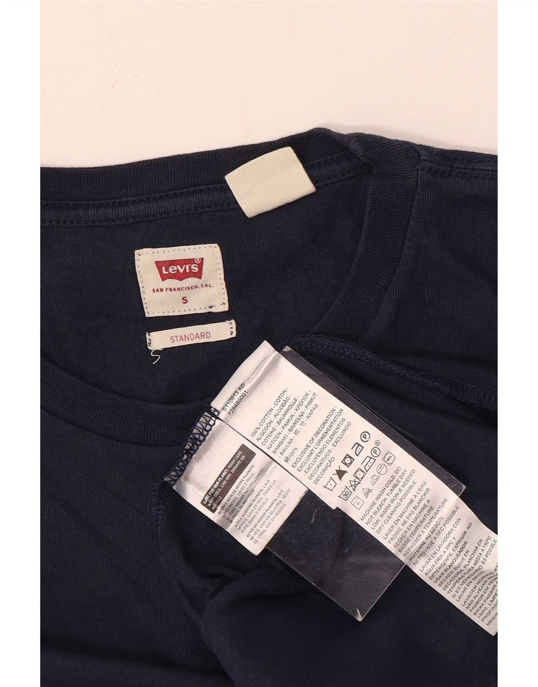 Levi's Herren-Oberteil mit Standard-Passform, langärmlig, klein, marineblau, Baumwolle