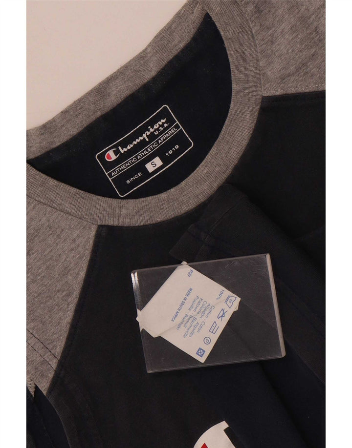 Champion Herren-Unterhemd mit Grafik, Größe S, Marineblau, Colourblock-Baumwolle
