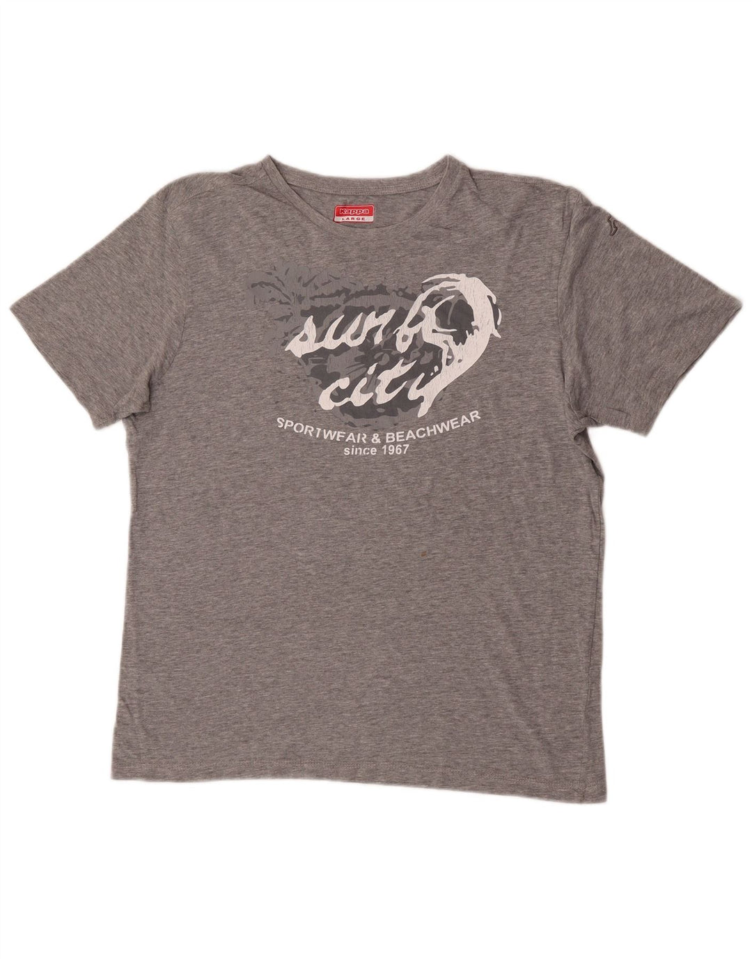 Kappa Herren Grafik T-Shirt Top Large Grau
