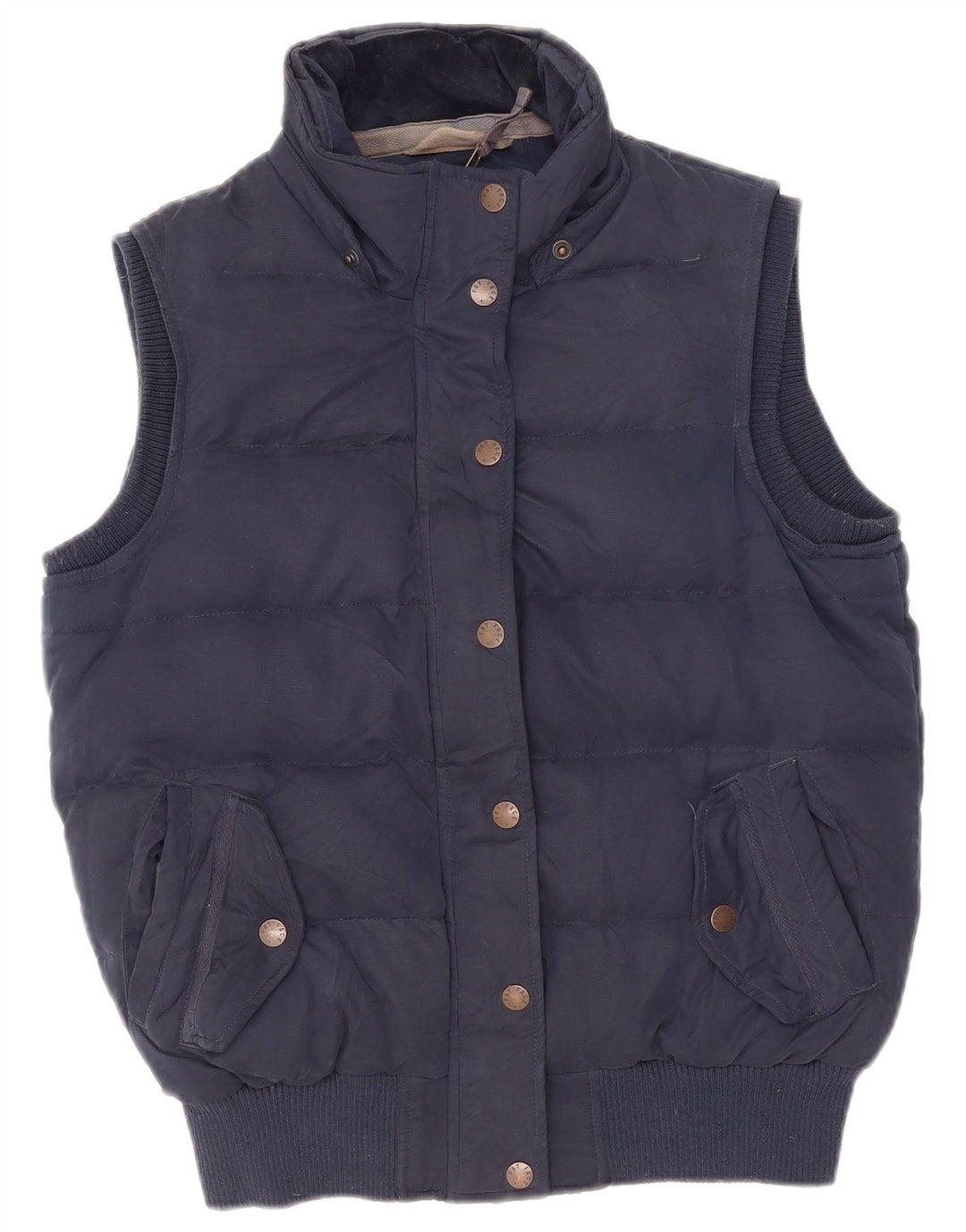 Fat Face Damen Sherpa Wattierte Weste UK 12 Medium Marineblau Polyester