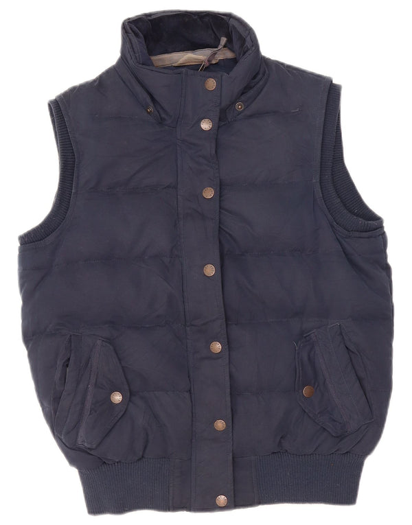 Fat Face Damen Sherpa Wattierte Weste UK 12 Medium Marineblau Polyester