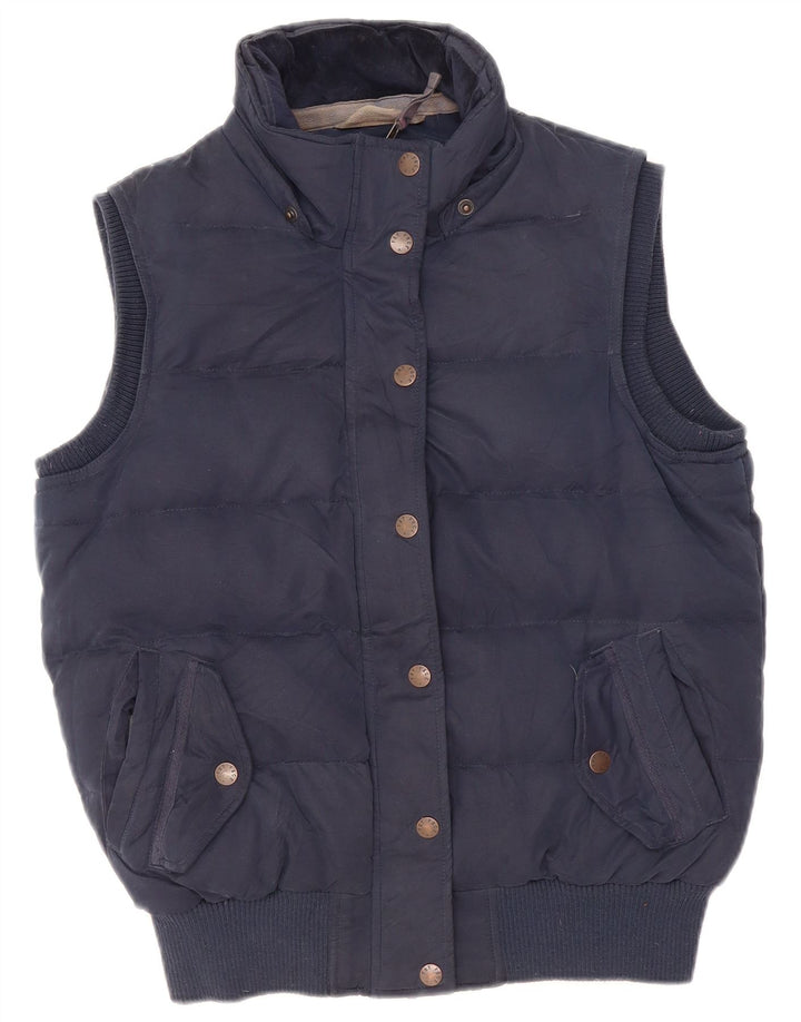 Fat Face Damen Sherpa Wattierte Weste UK 12 Medium Marineblau Polyester