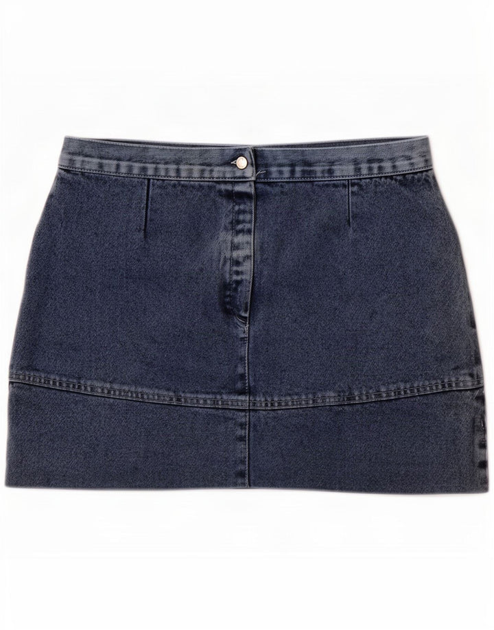 Vintage Damen Mini Jeansrock IT 44 Medium W30 Blaue Baumwolle