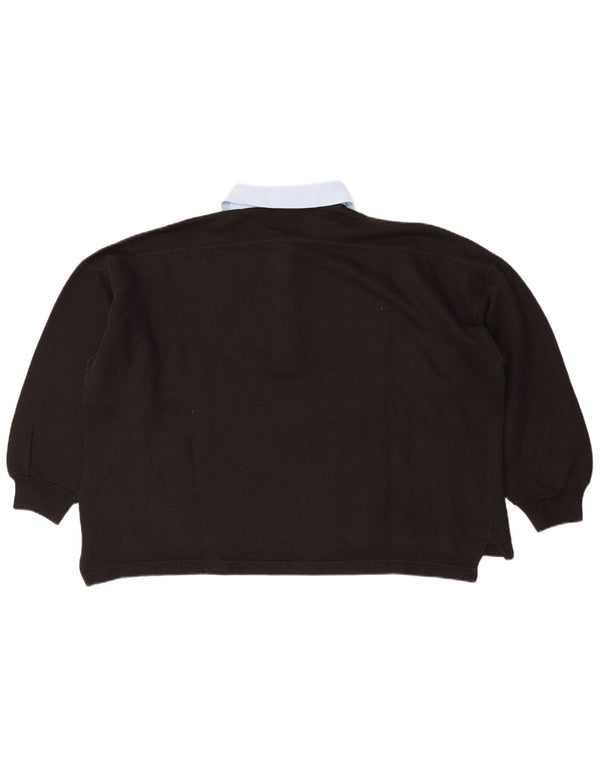 Sergio Tacchini Womens Oversized Sweatshirt Jumper UK 12 Medium Black