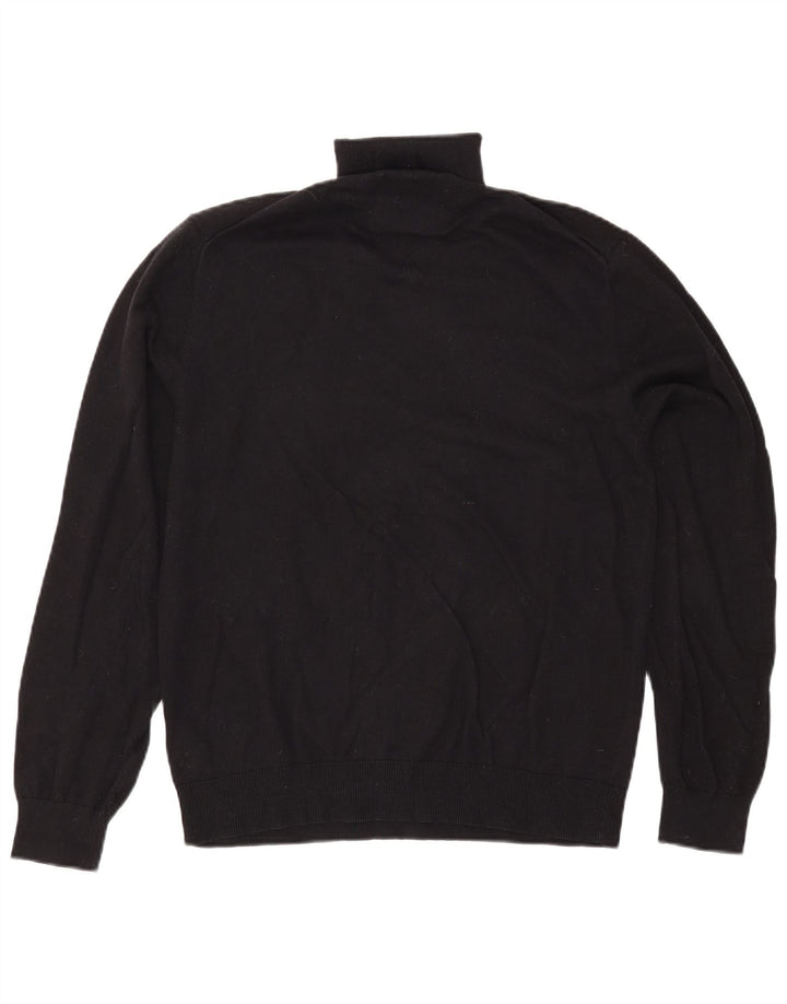 Jack Wills Rollkragenpullover für Herren, groß, aus schwarzer Baumwolle