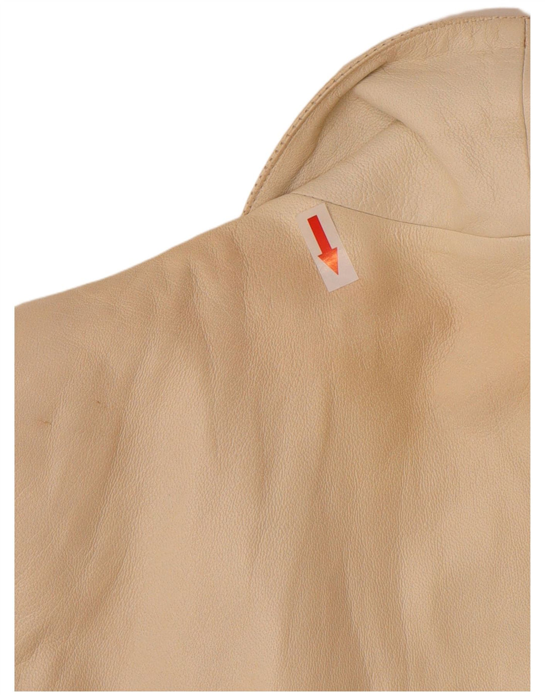 Vintage Damen Zweireihige Lederblazerjacke UK 12 Mittelbeige