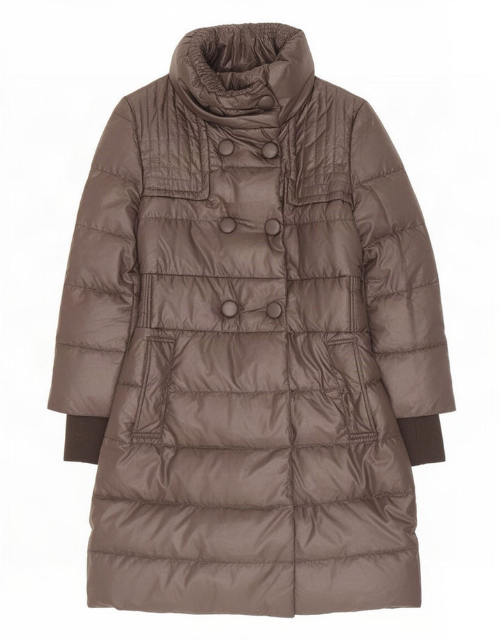 Penny Black Damen Zweireihiger, gepolsterter Mantel, Größe S, Braun, Polyester