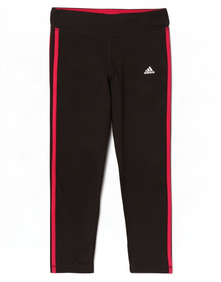 Adidas Damen Climalite Capri Leggings UK 8/10 Small Schwarz Polyester